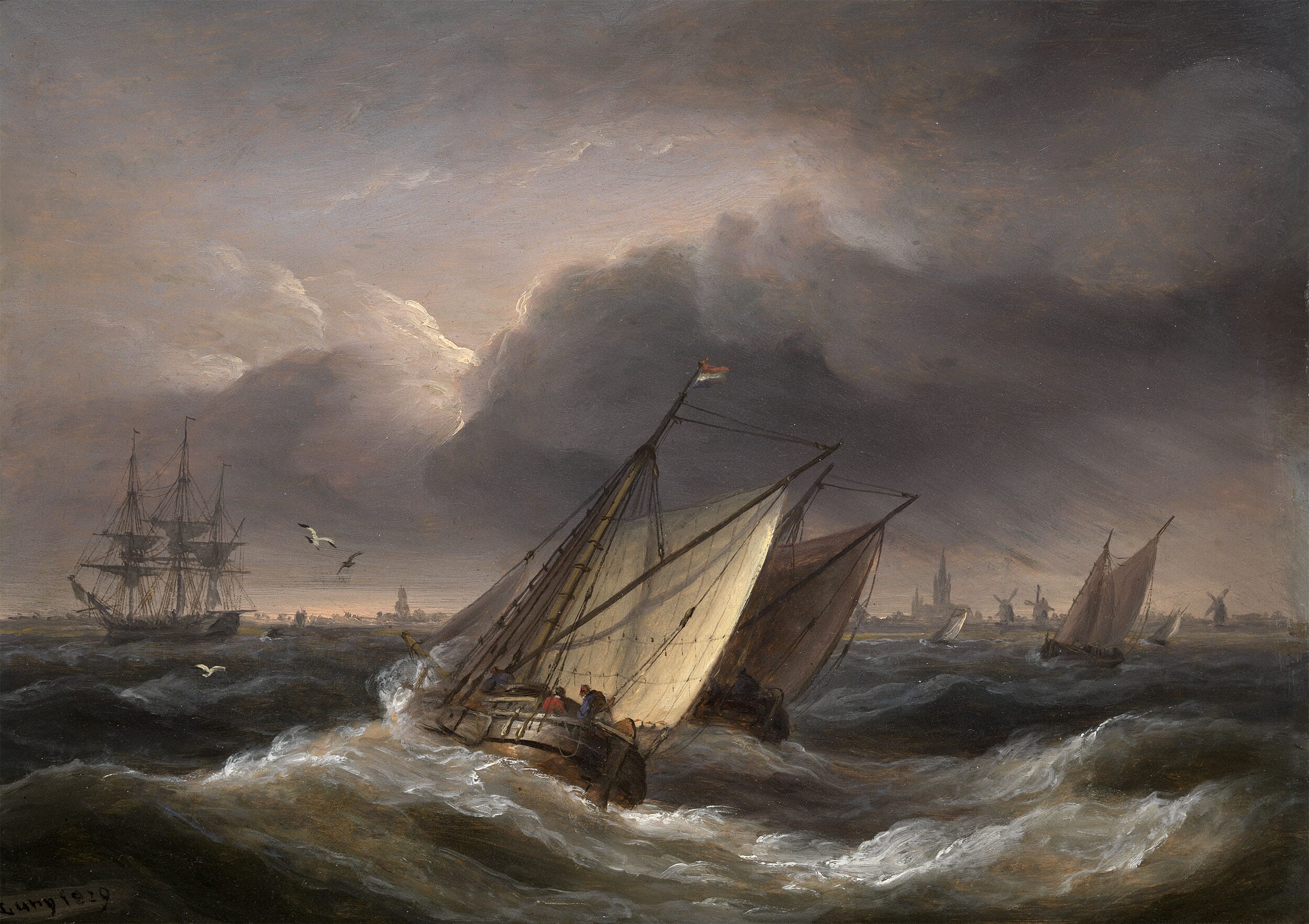 Thomas Luny | A View of Shipping on the River Scheldt